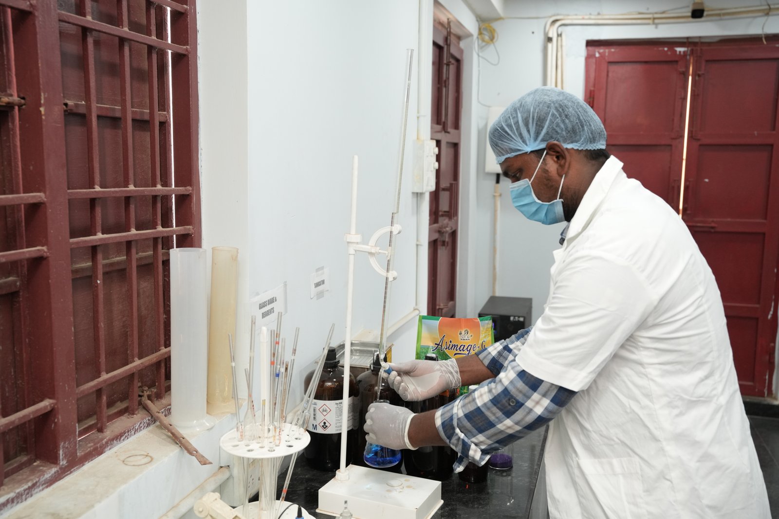 Scientist working in lab